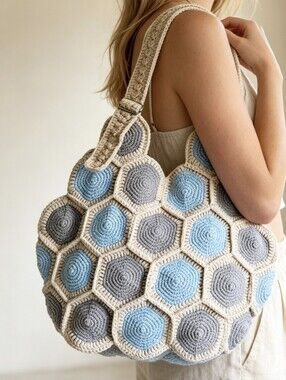 Handmade Crochet Shoulder Bag, Boho Purse